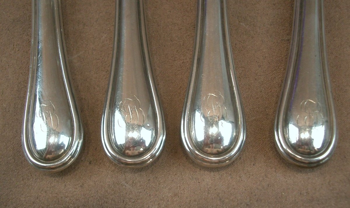 Solid Silver Dessert Serving Set, Late 19th Century-photo-4