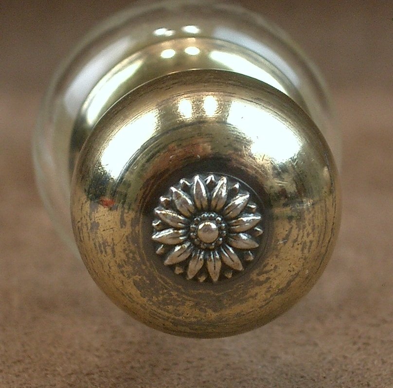 Flacon à liqueur de voyage en vermeil et cristal taillé Art Nouveau -photo-2