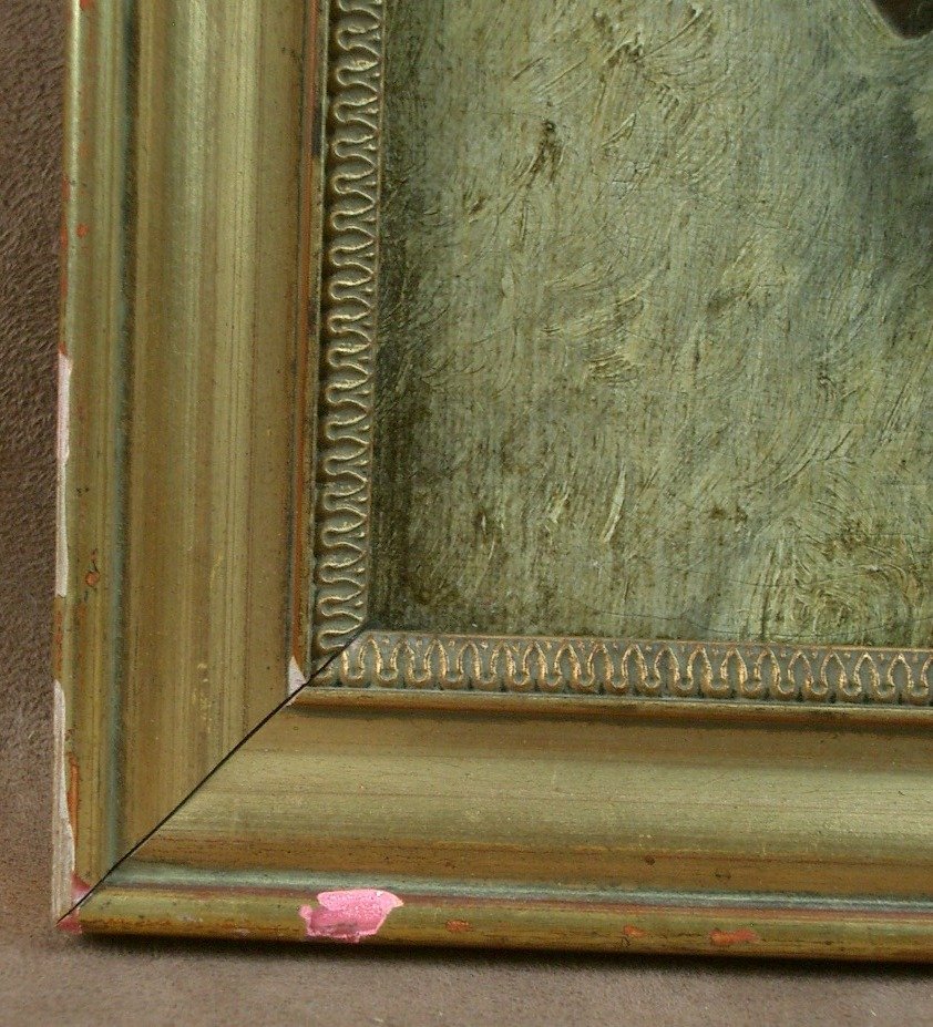 Huile sur toile, peinture du XIXe siècle, portrait de chien-photo-3