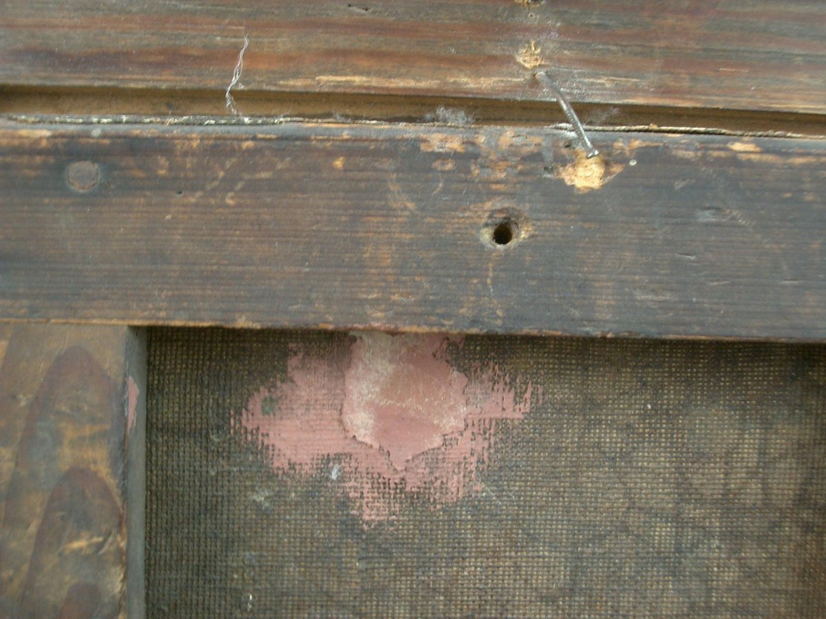 Huile sur toile, peinture du XIXe siècle, portrait de chien-photo-6