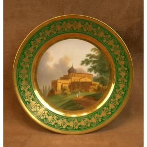 Assiette En Porcelaine De Fontainebleau Baruch Weil La Mosquée De Constantinople XIXe Siècle