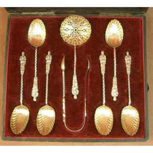 Solid Silver And Gilt Tea Service, Circa 1900 