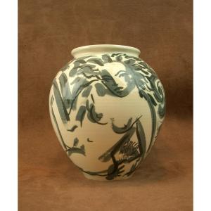 Vase en céramique à décor de femmes Signé Bocca Rossa et Marc Piano