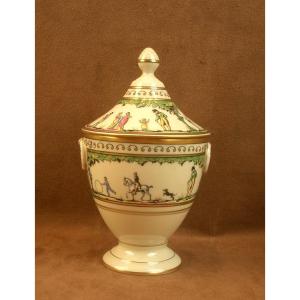 Limoges Porcelain Sugar Bowl By Raynaud, Promenade At The Royal Palace 