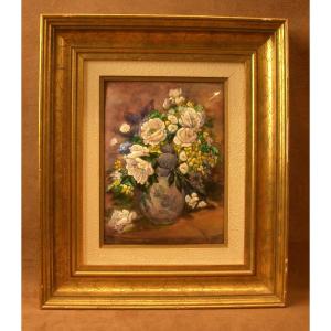 Limoges Enamel Painting Signed Fauré, 