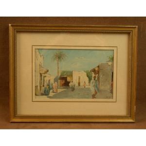 Small Orientalist Painting, Oil On Paper, Signed