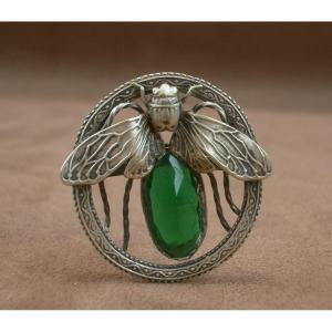 Antique Art Nouveau Hatpin With Insect Decoration