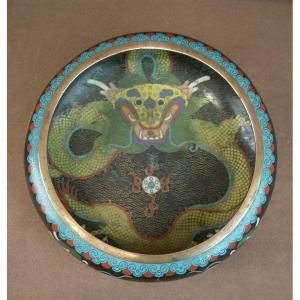 Cloisonné Enamel Bowl With Dragon Design China, Early 20th Century Signed