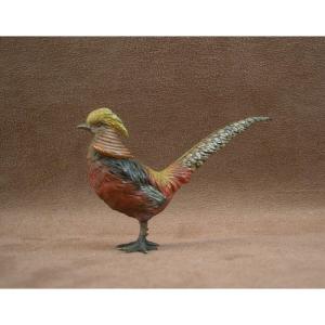 Antique Viennese Bronze Pheasant By Franz Bergmann