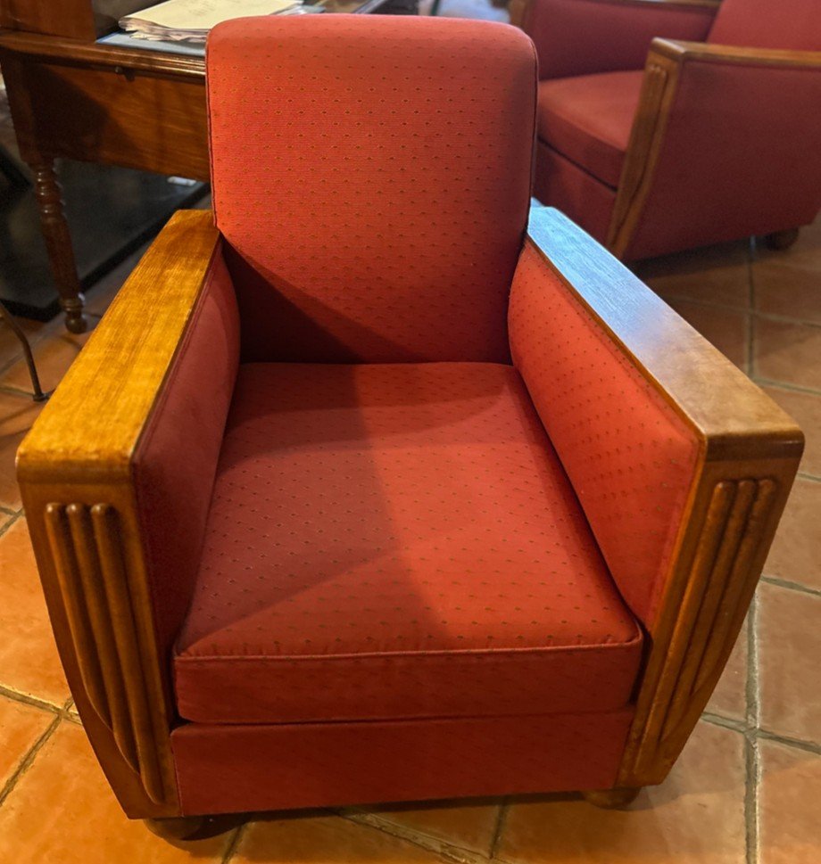 Pair Of Art Deco Armchairs 1930 -photo-4
