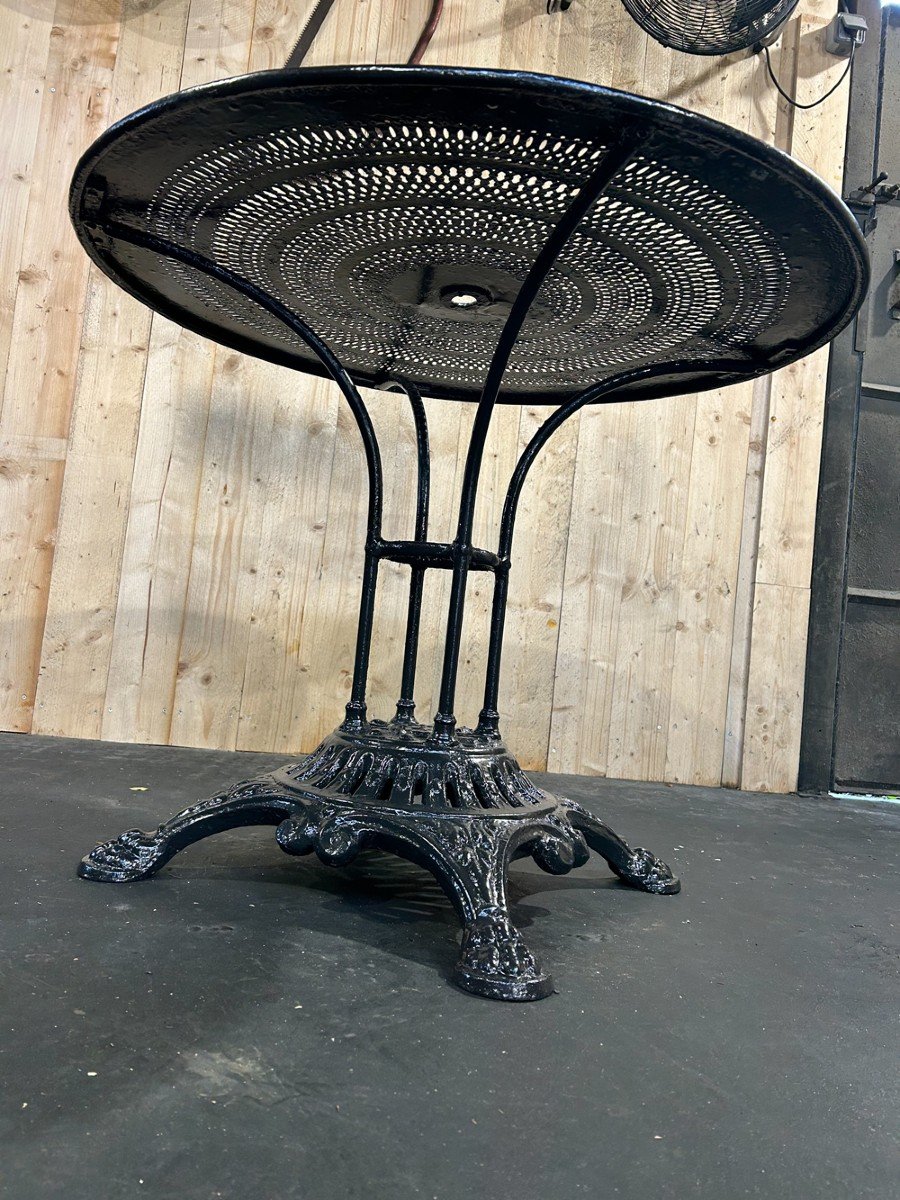 Table De Jardin Piètement Fonte époque 1900-photo-4