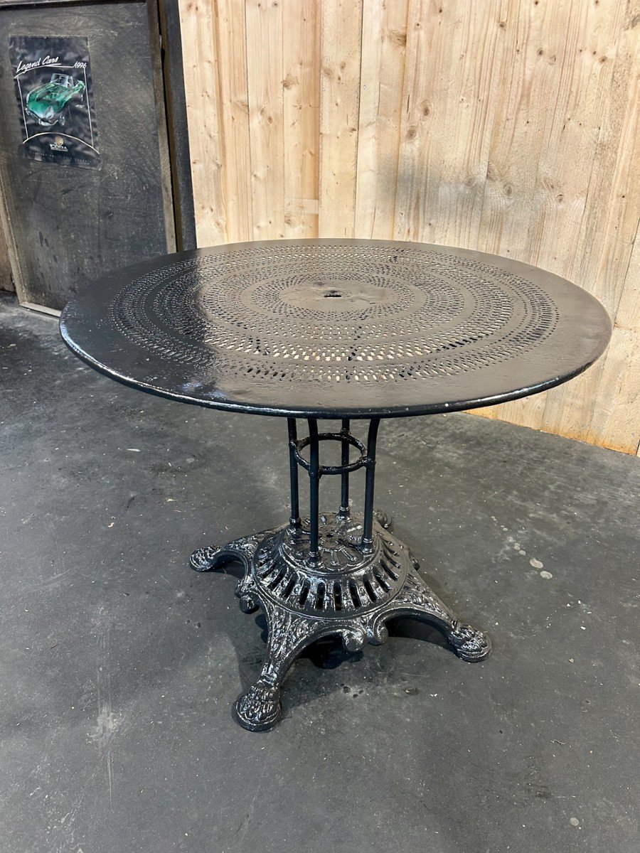 Table De Jardin Piètement Fonte époque 1900-photo-5