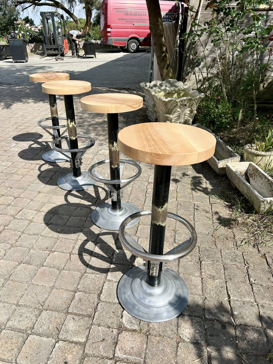 Set Of 4 Vintage Bar Stools-photo-1