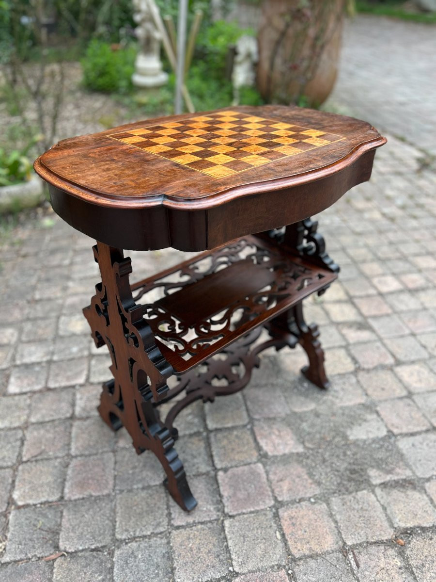 Marquetry Games Table, 1900s-photo-1