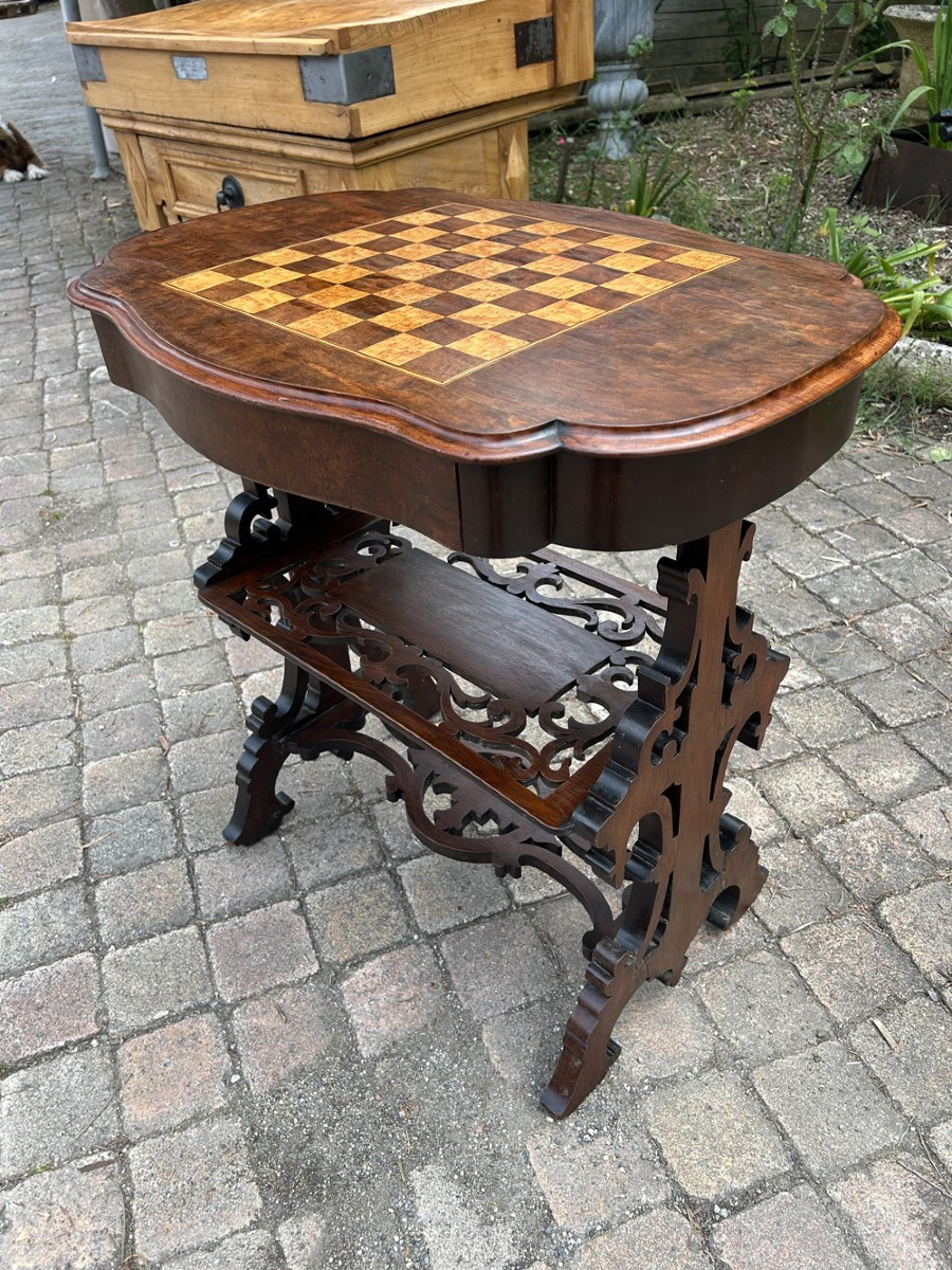 Marquetry Games Table, 1900s
