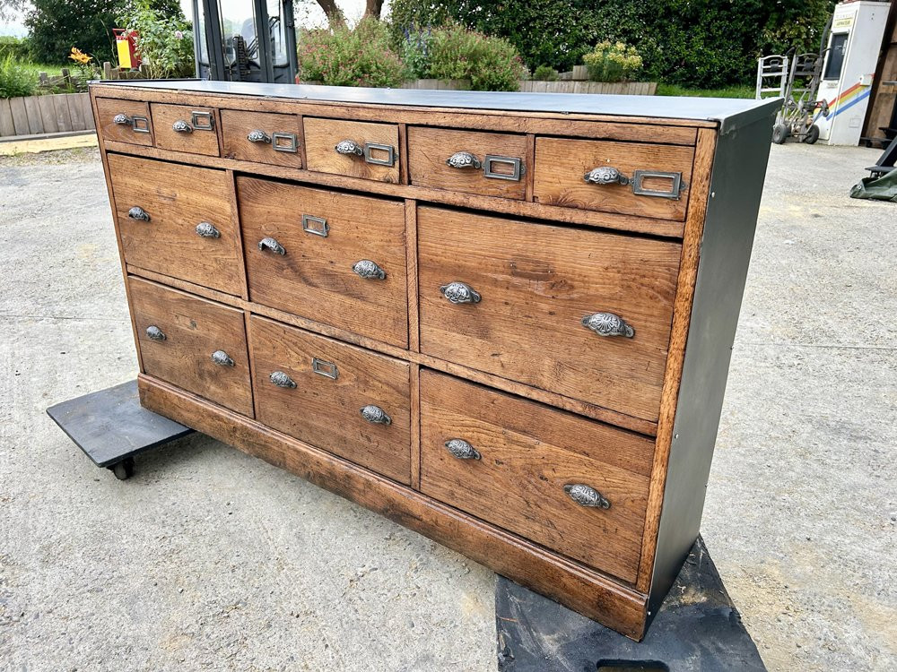 Oak Craft Cabinet With 12 Drawers -photo-5