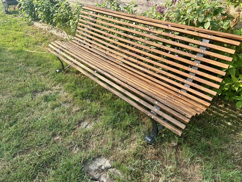 Metal And Wood Garden Bench 1980-photo-2
