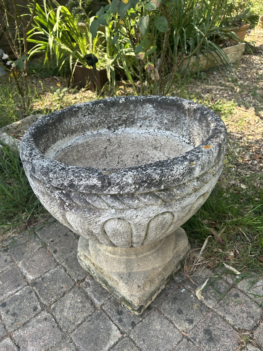 Jardiniére en pierre recontitué N°2 -photo-3