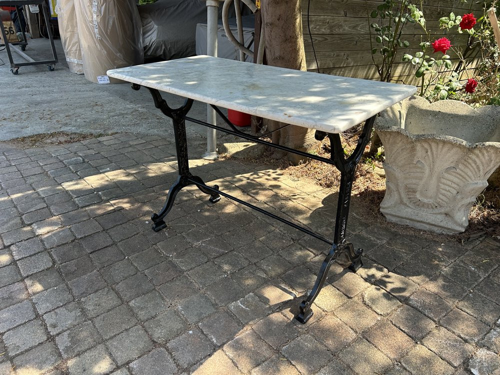 Table bistrot fonte et marbre Castres 1950/60-photo-3