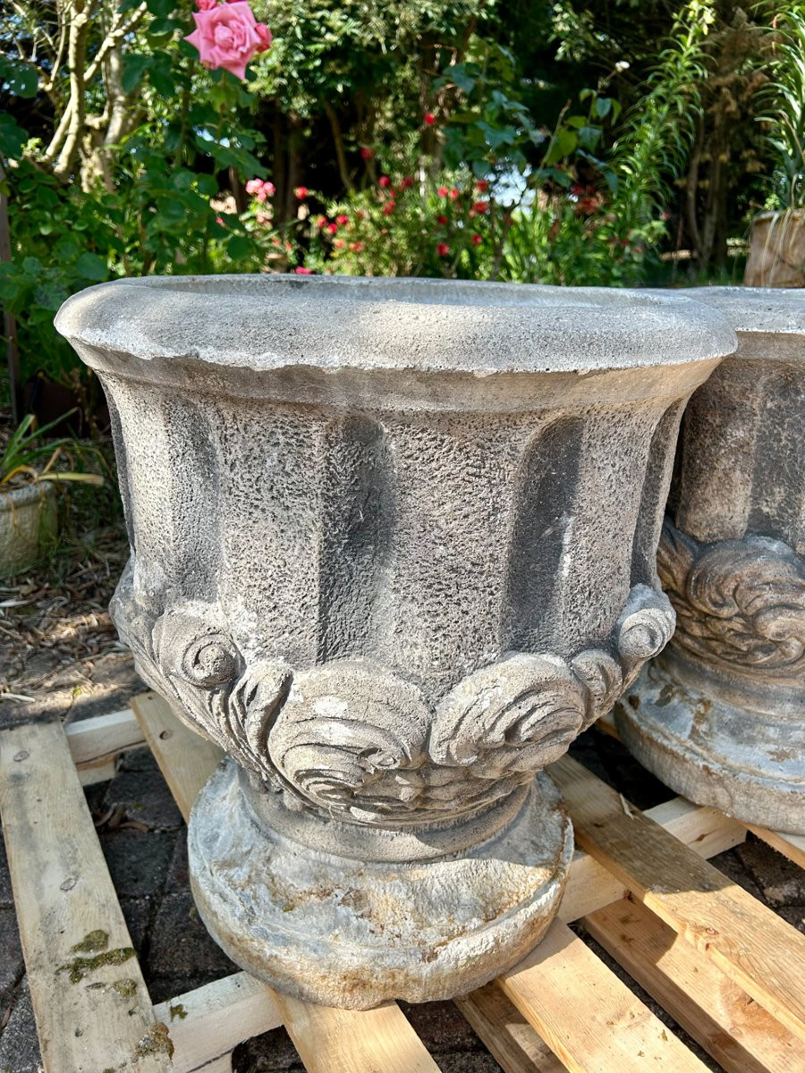 Grand vase extérieur pierre reconstituée-photo-2