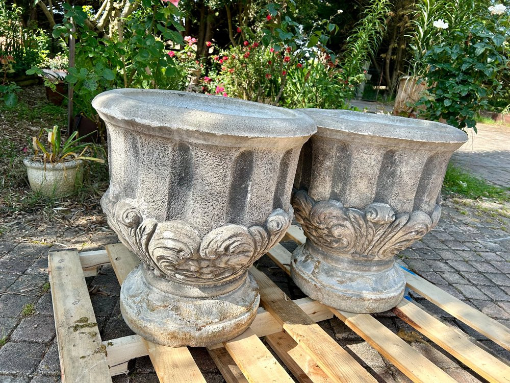 Grand vase extérieur pierre reconstituée-photo-3