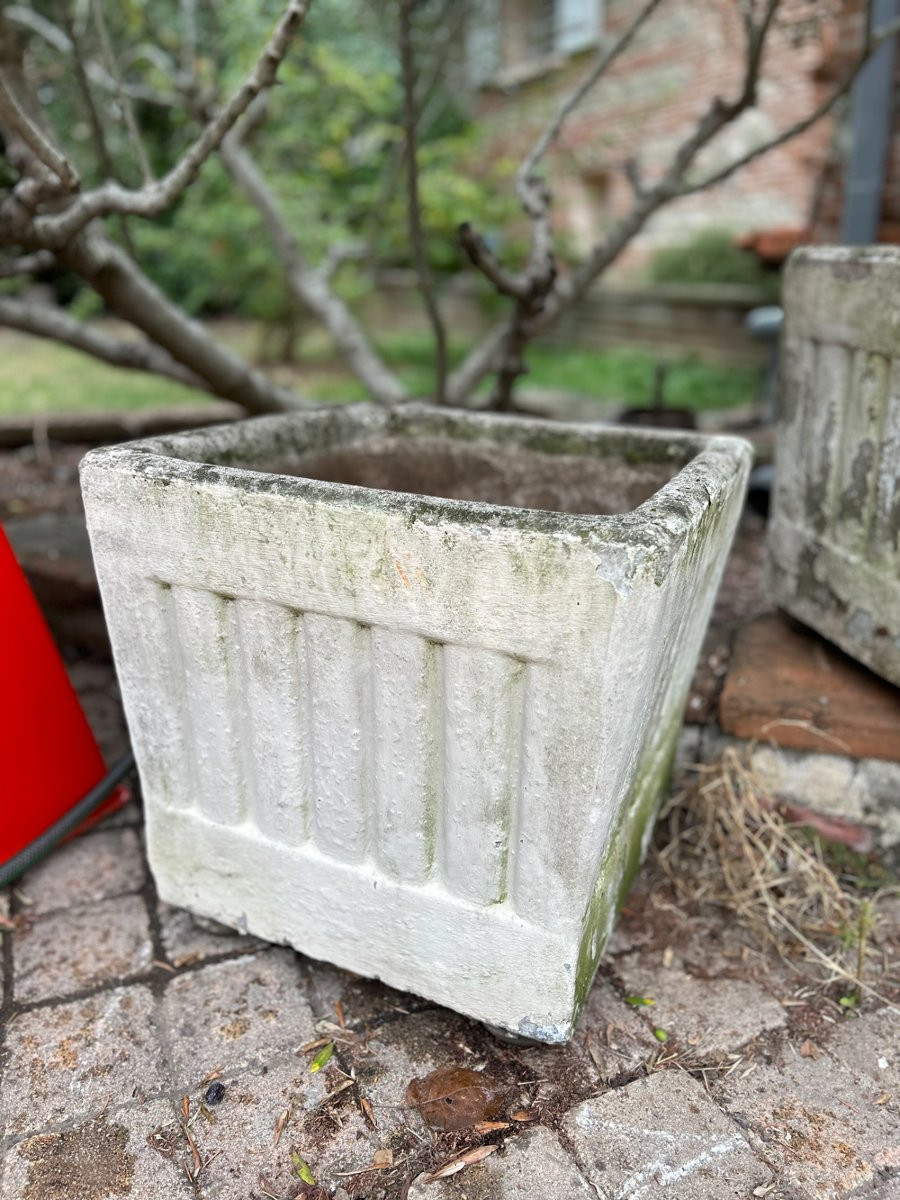 Jardinière vintage béton moulé -photo-2