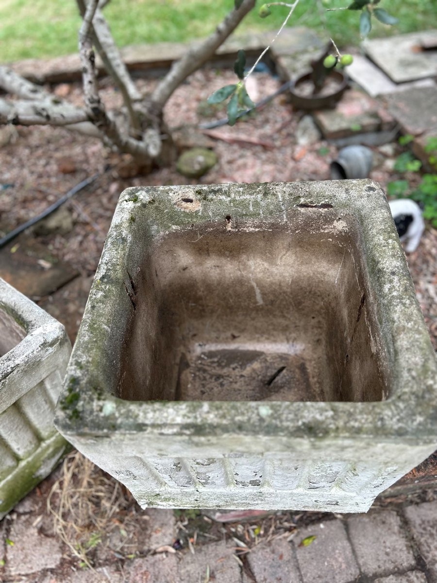 Jardinière vintage béton moulé -photo-1