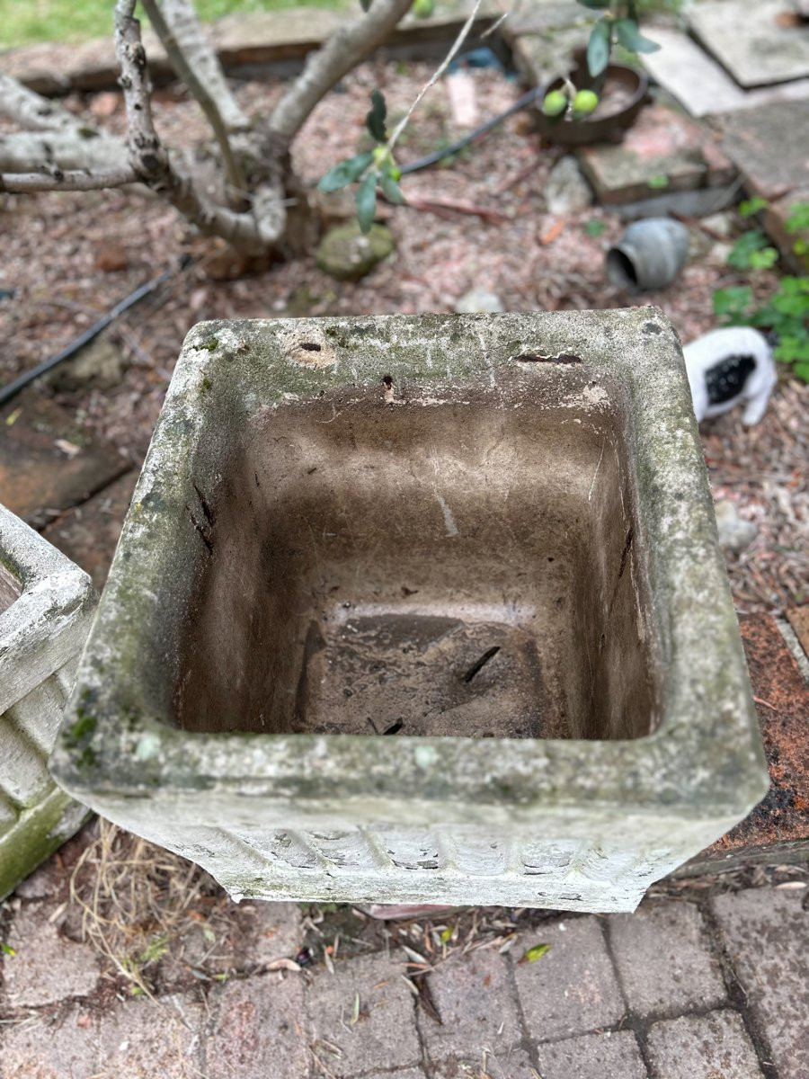 Jardinière vintage béton moulé -photo-2