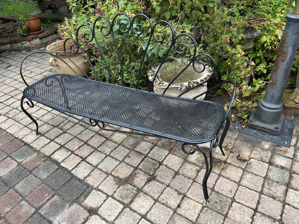 Banc de Jardin Vintage Fer Forgé 1950-60-photo-3
