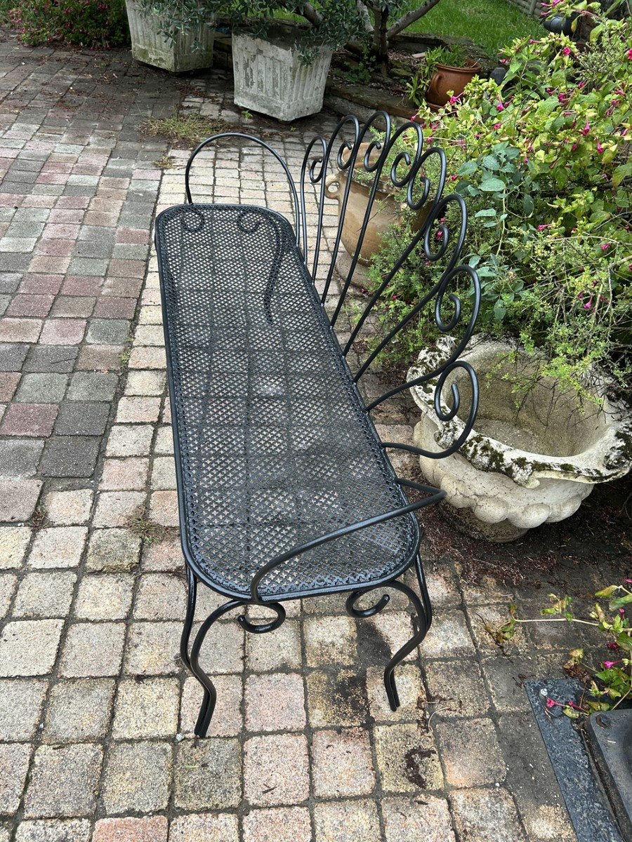 Banc de Jardin Vintage Fer Forgé 1950-60-photo-1