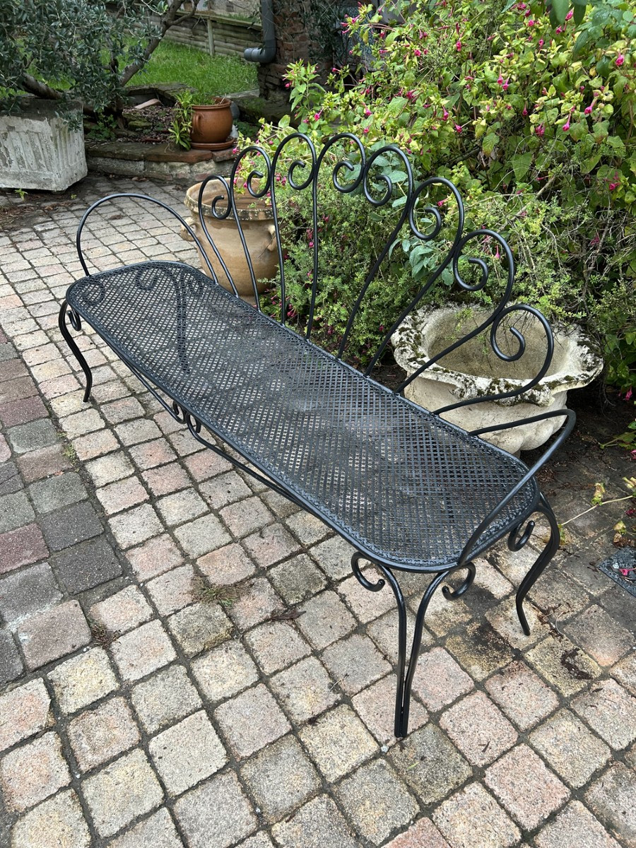 Banc de Jardin Vintage Fer Forgé 1950-60