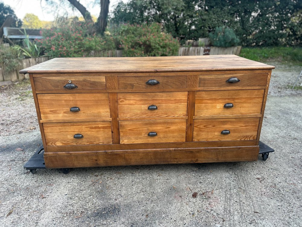 Comptoir de cordonnier en chêne Fin 19éme-photo-5