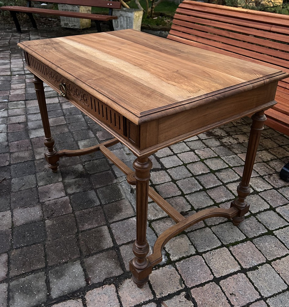 Small Desk In Solid Walnut, Circa 1900 