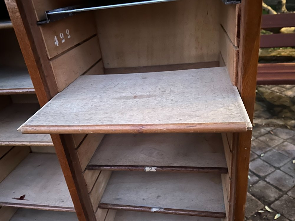 Classeur double rideau en chêne 1930-photo-1