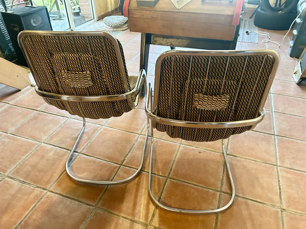 Lot de 2 chaises attribué à Willy Rizzo-photo-1