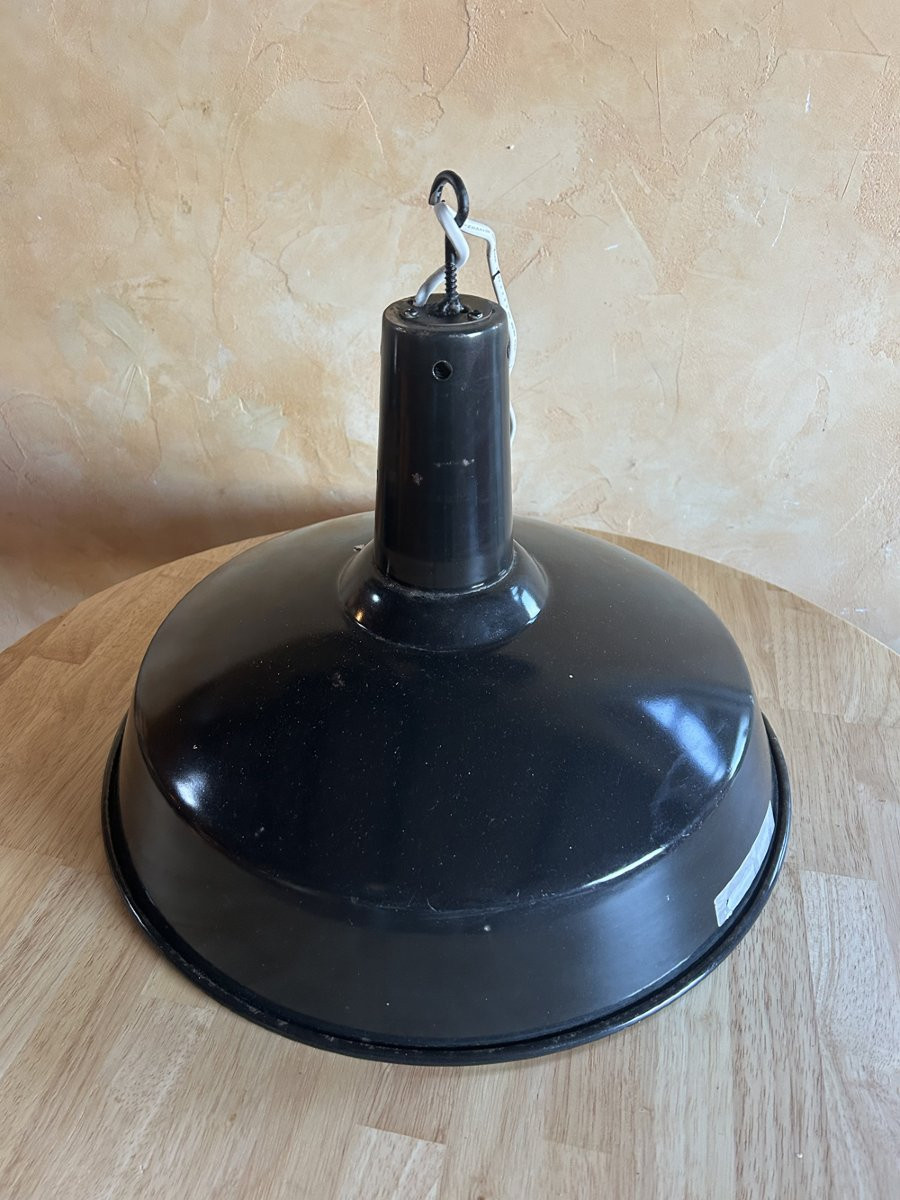 Lampe d'atelier émaillée 1950-photo-2
