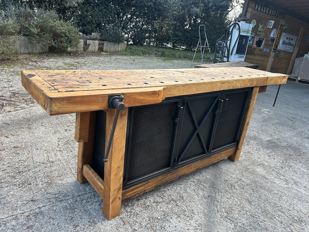 Etabli ancien de menuisier modifié en buffet N°1-photo-3