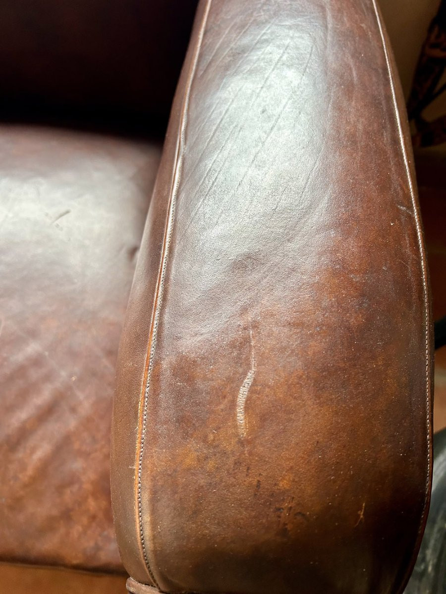 Canapé convertible Cuir Art Deco 1930/40-photo-2