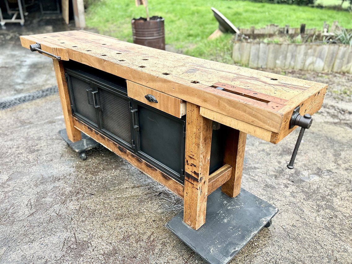 Etabli ancien modifiè 3 tiroirs et 1 tiroir-photo-3