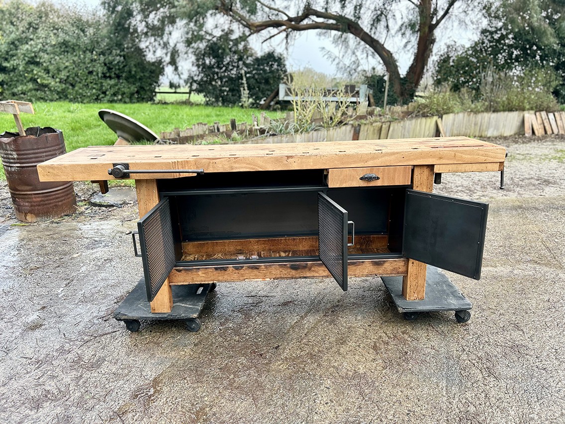 Etabli ancien modifiè 3 tiroirs et 1 tiroir-photo-1