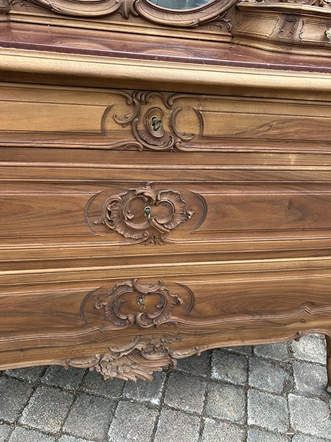 Louis XV Style Chest Of Drawers With Mirror-photo-3