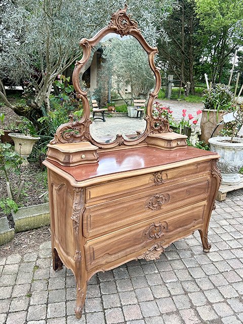 Louis XV Style Chest Of Drawers With Mirror-photo-5