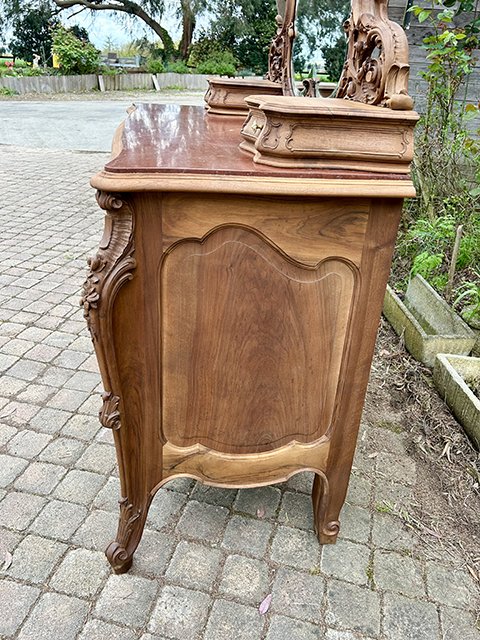 Louis XV Style Chest Of Drawers With Mirror-photo-6