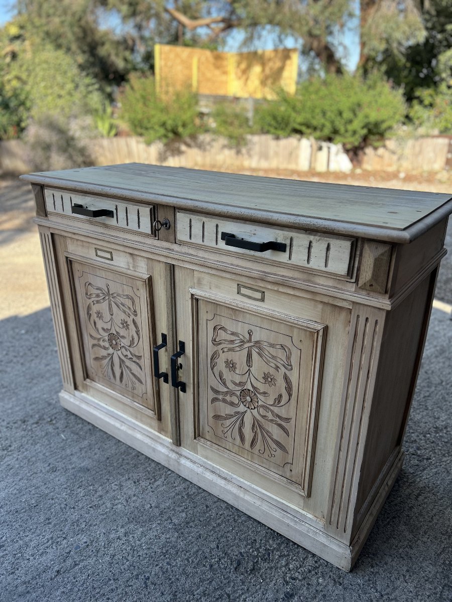 Antique 2-door Cabinet With Floral Designs, 1900-photo-2