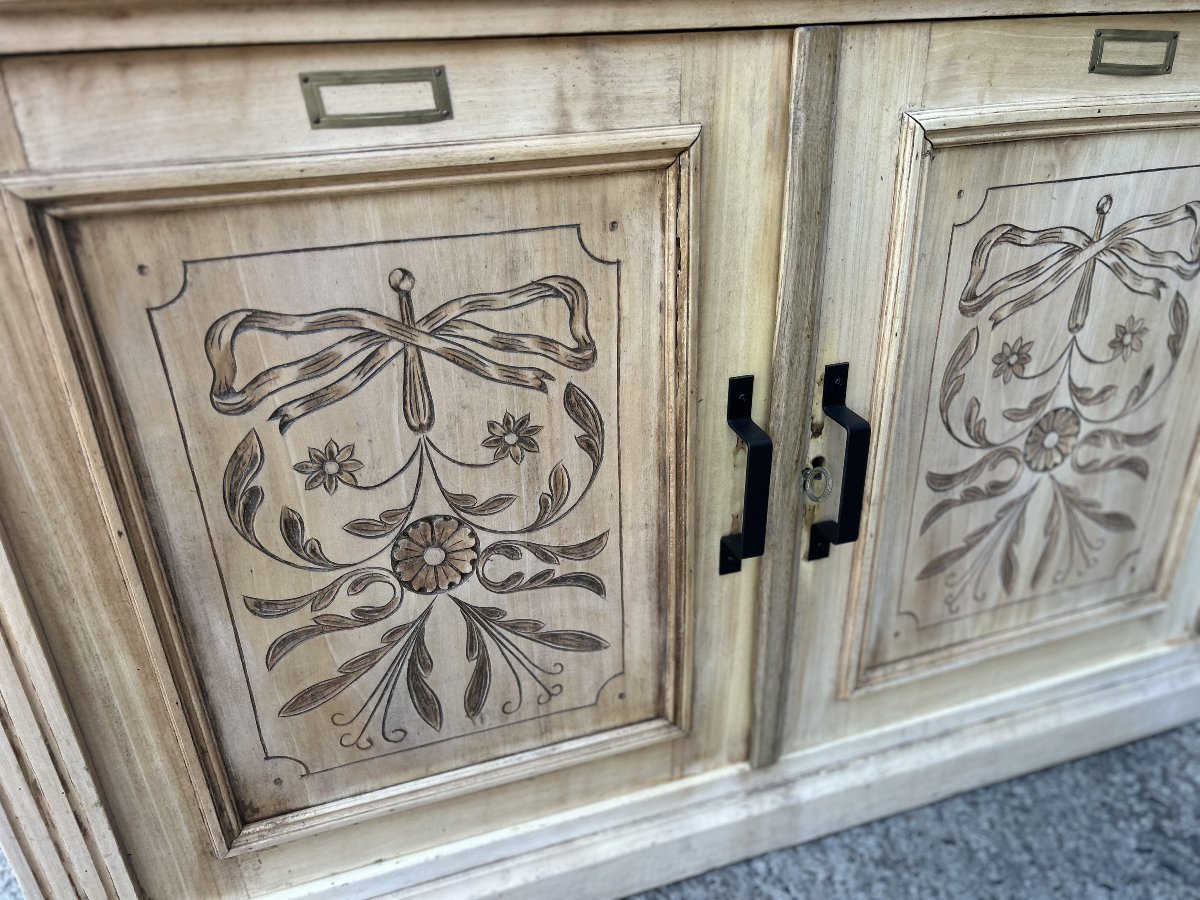 Antique 2-door Cabinet With Floral Designs, 1900-photo-2