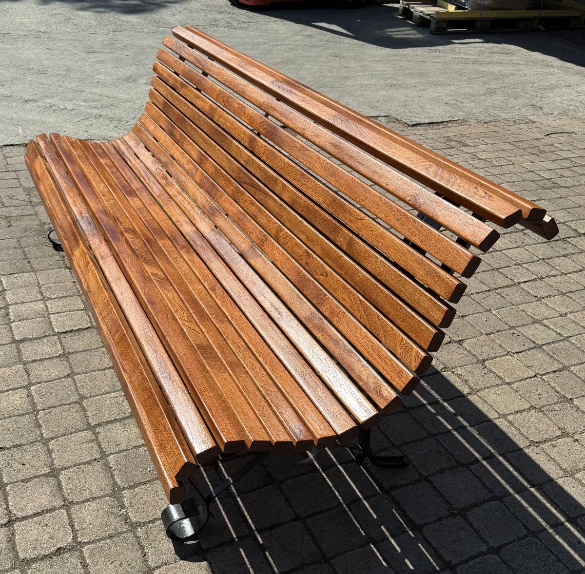 Bench With Rosace Base, Wrought Iron, 1950 -photo-4