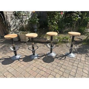Set Of 4 Vintage Bar Stools