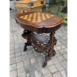 Marquetry Games Table, 1900s
