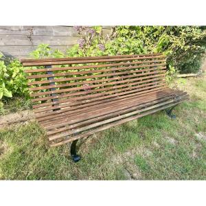 Banc de jardin mètal et bois 1980