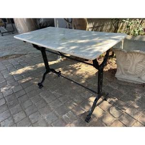 Table bistrot fonte et marbre Castres 1950/60